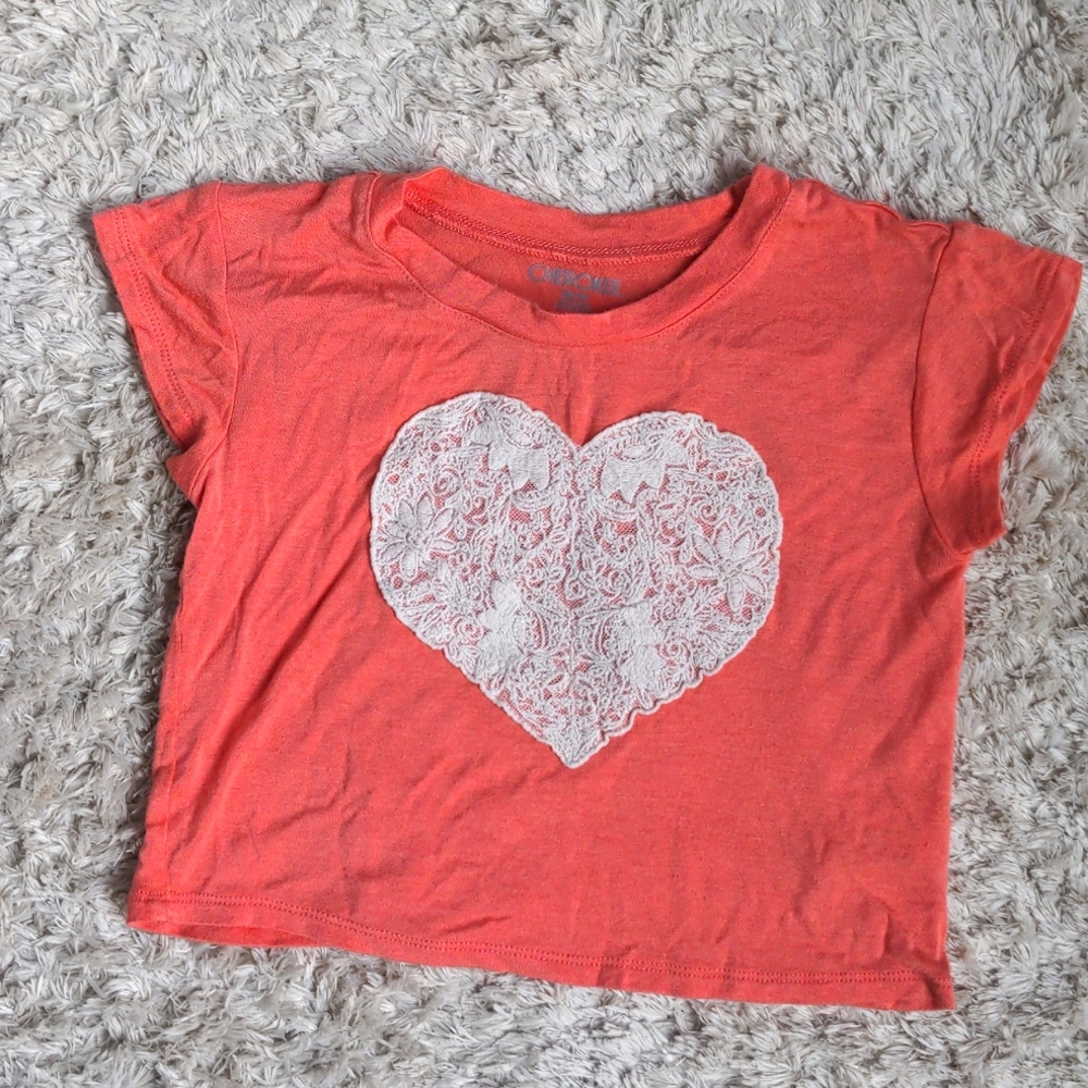 Super girls soft crochet heart top